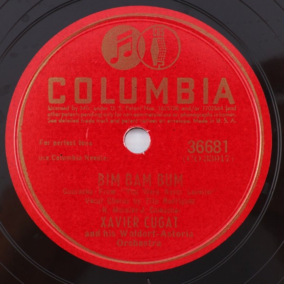 Xavier Cugat - Thanks For The Dream / Bim Bam Bum 1943 10" 78 rpm Record 36681 - Picture 3 of 15